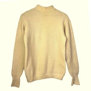 Vintage The Sheepery Wool Mock Neck Ribbed Sweater Pullover Size‎ XS EU 34-36